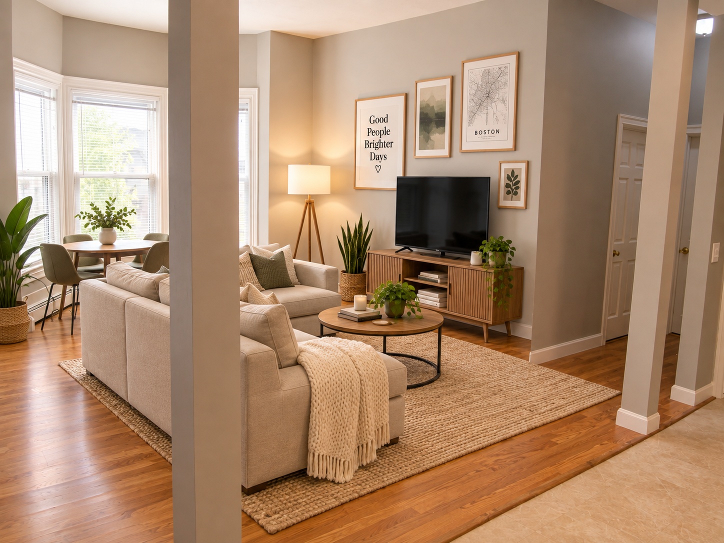 Living room at 28 Lancaster St #1F